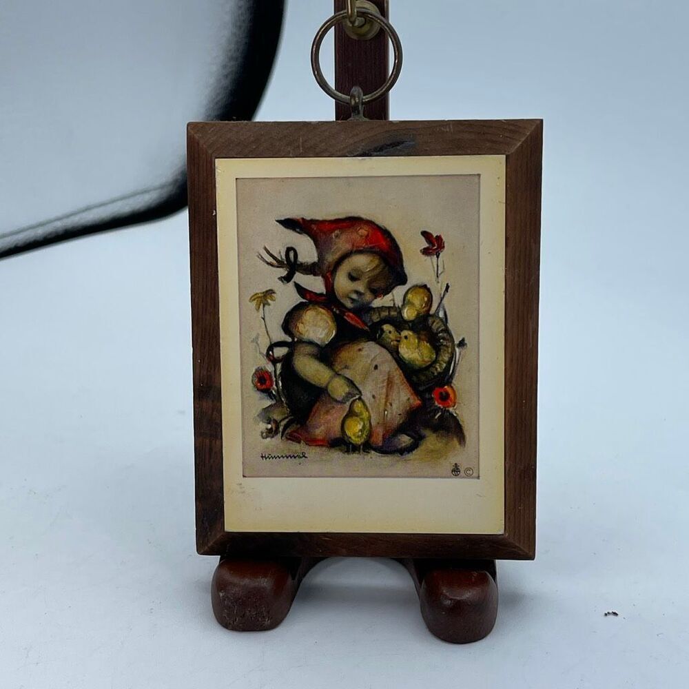 Vintage Hummel “Little Chick Girl” wall plaque with hanging stand
